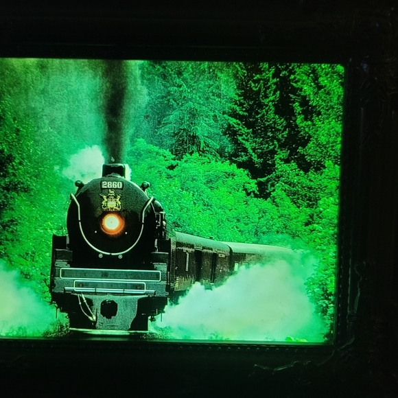 Vtg Kingstar Railroad Train Motion Light Up Picture Frame w/ Sound see details - Picture 3 of 6